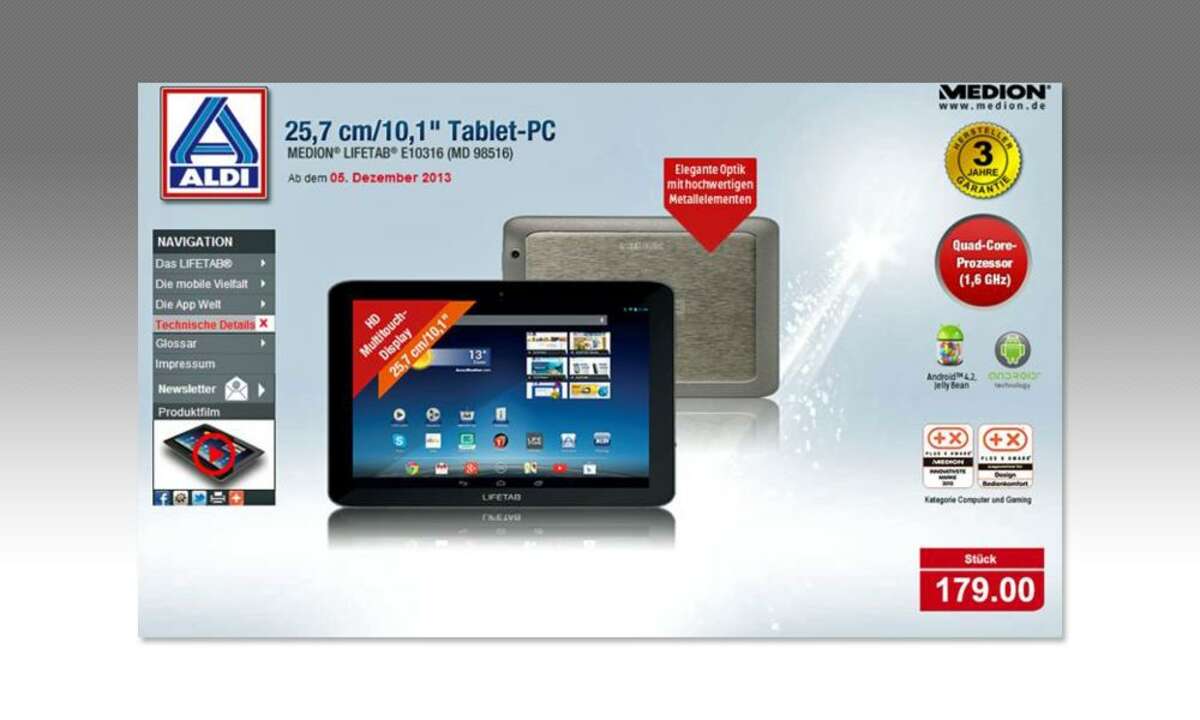 Aldi Aktion,Medion Lifetab E10316