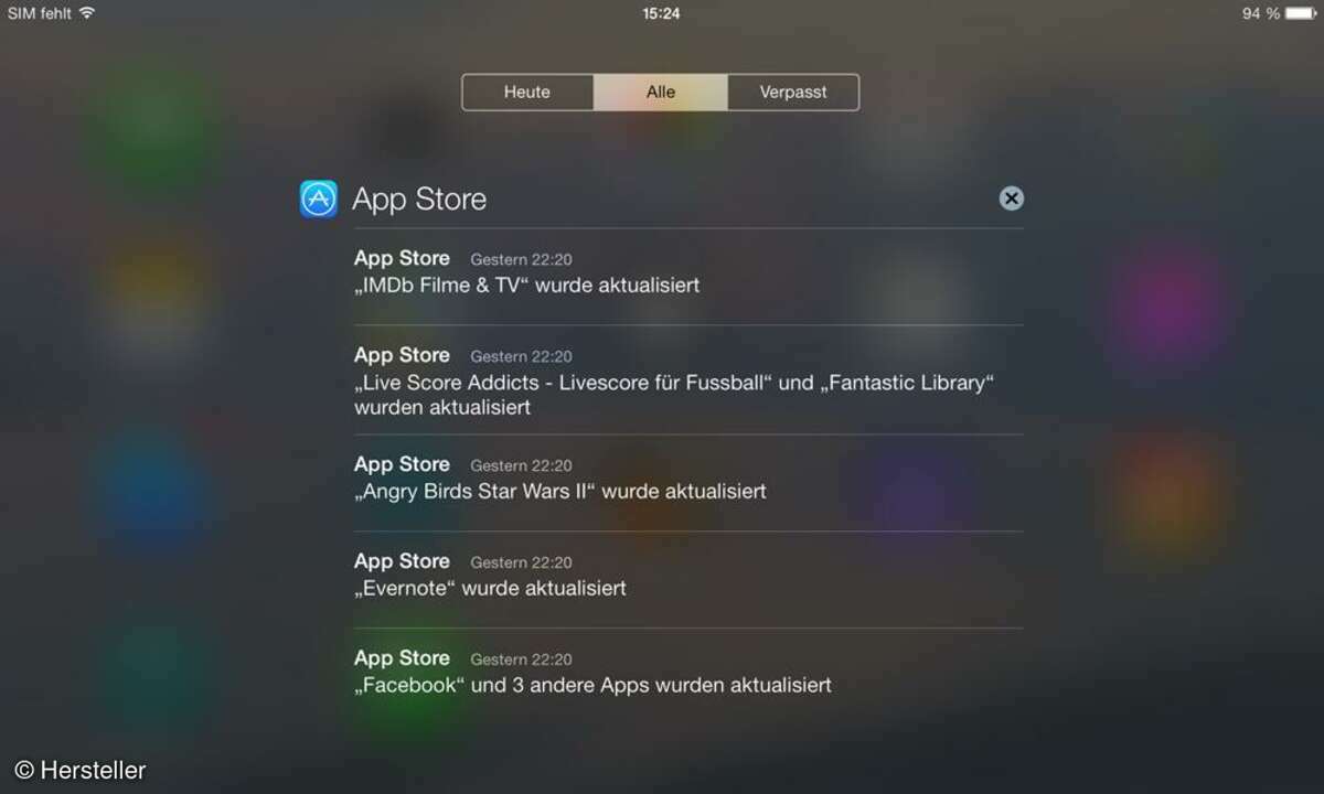 Apple iPad Air - Notification Center