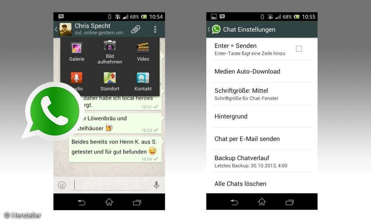 Whatsapp, Displays, Einstellungen, Chat