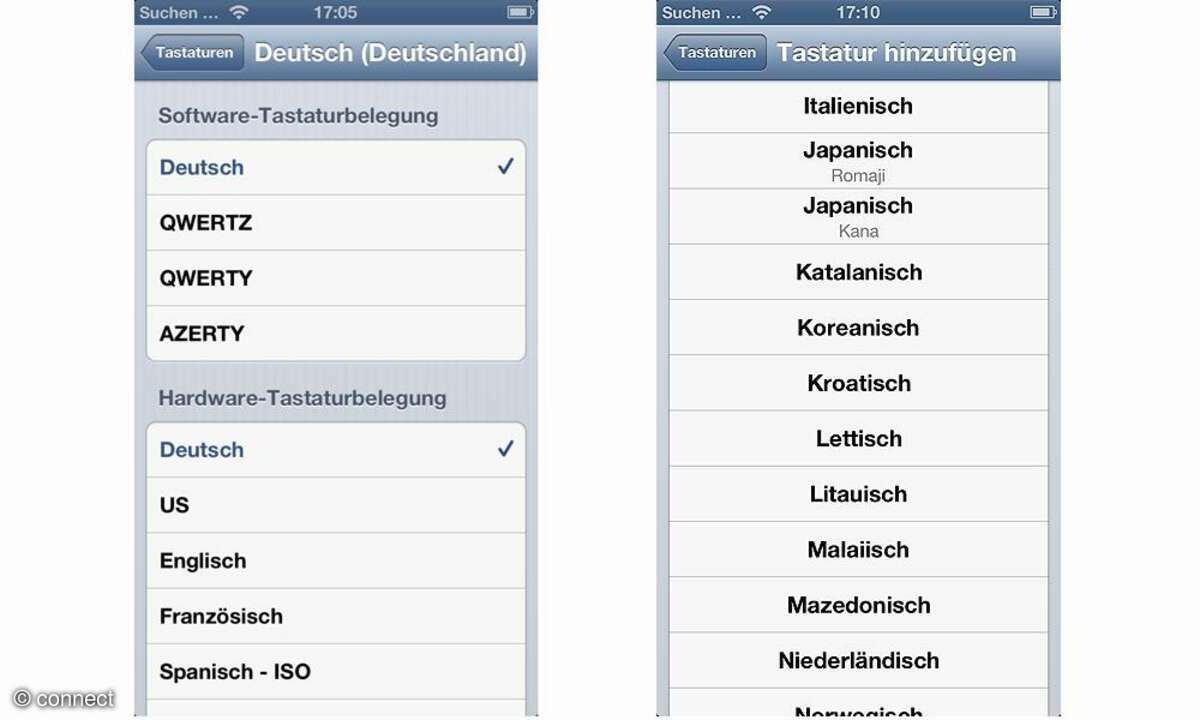 Einstellungen iPhone 5