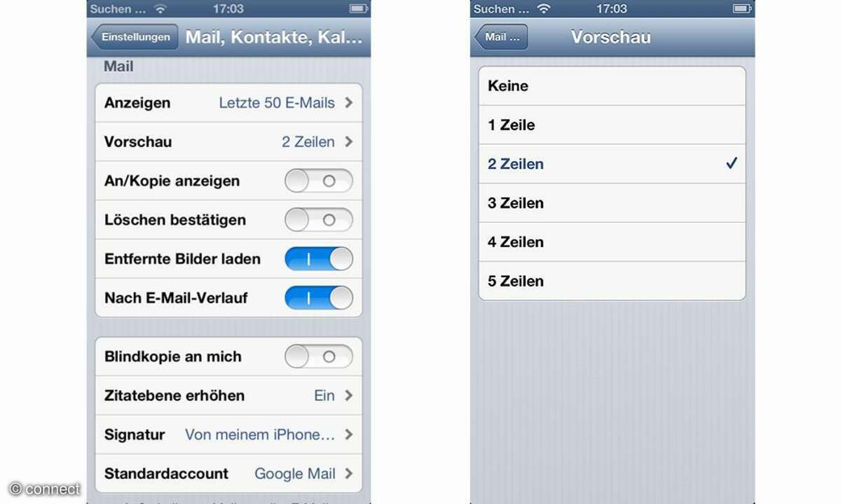 Einstellungen iPhone 5
