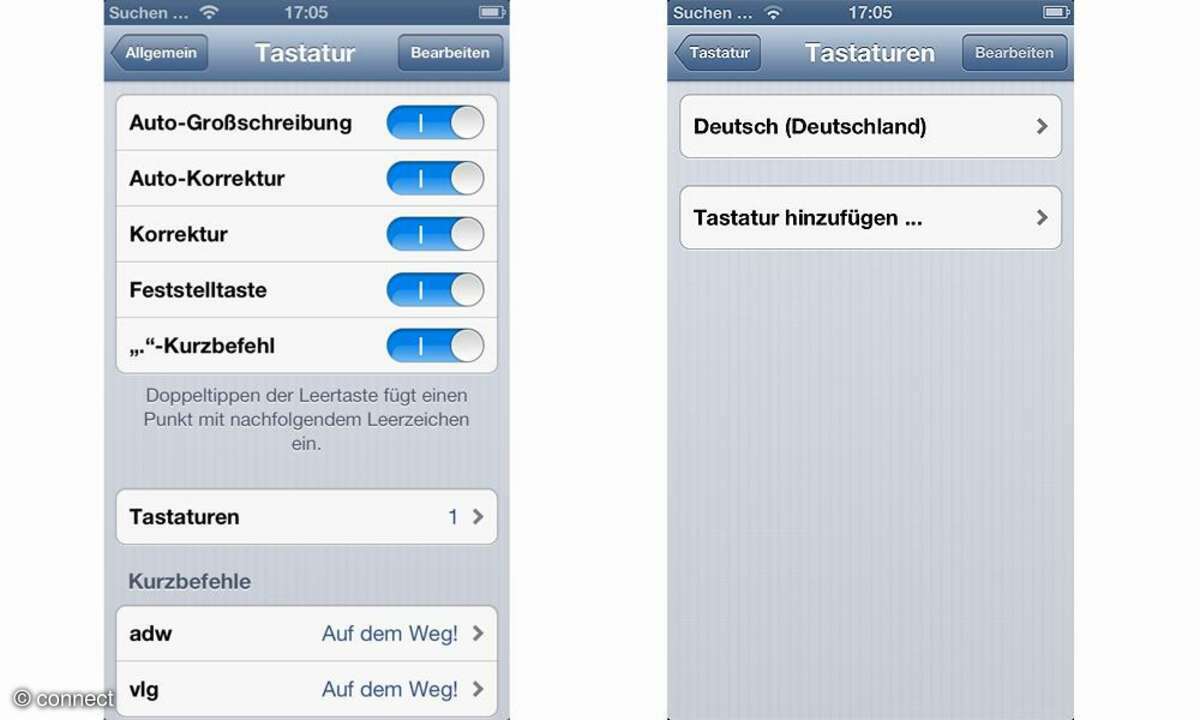 Einstellungen iPhone 5