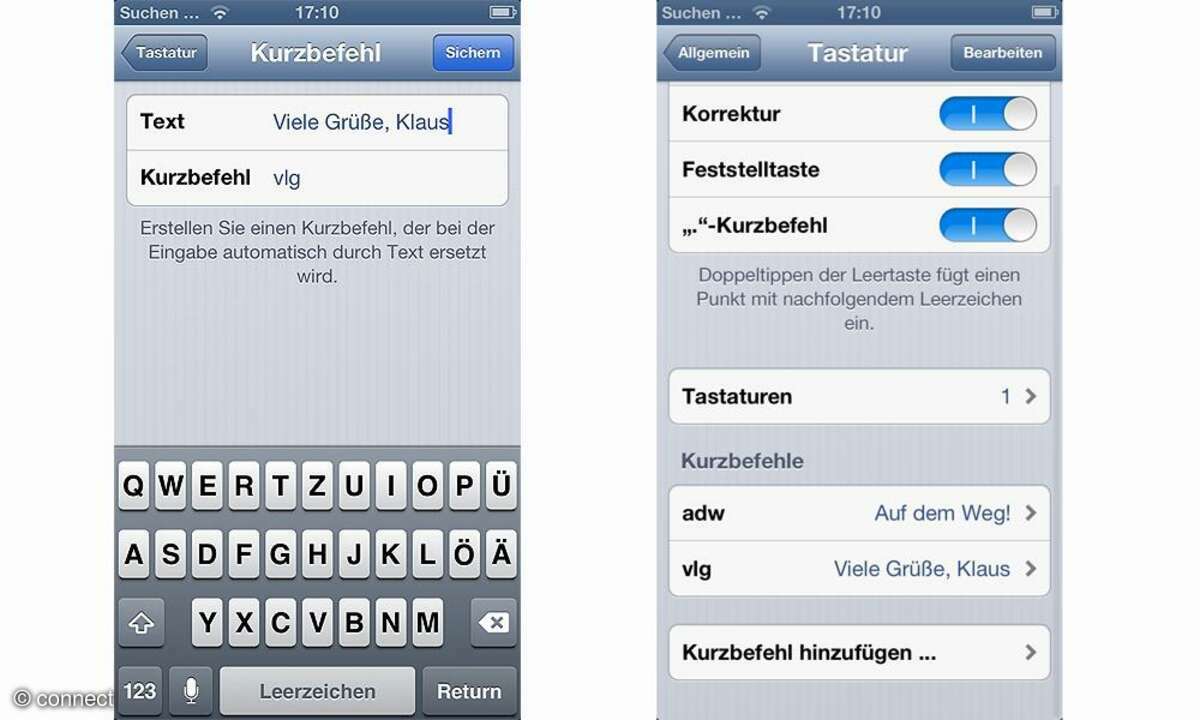 Einstellungen iPhone 5