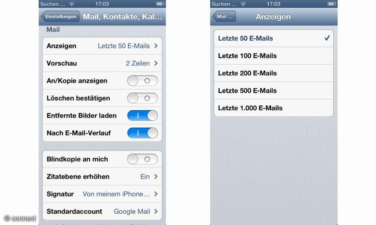 Einstellungen iPhone 5
