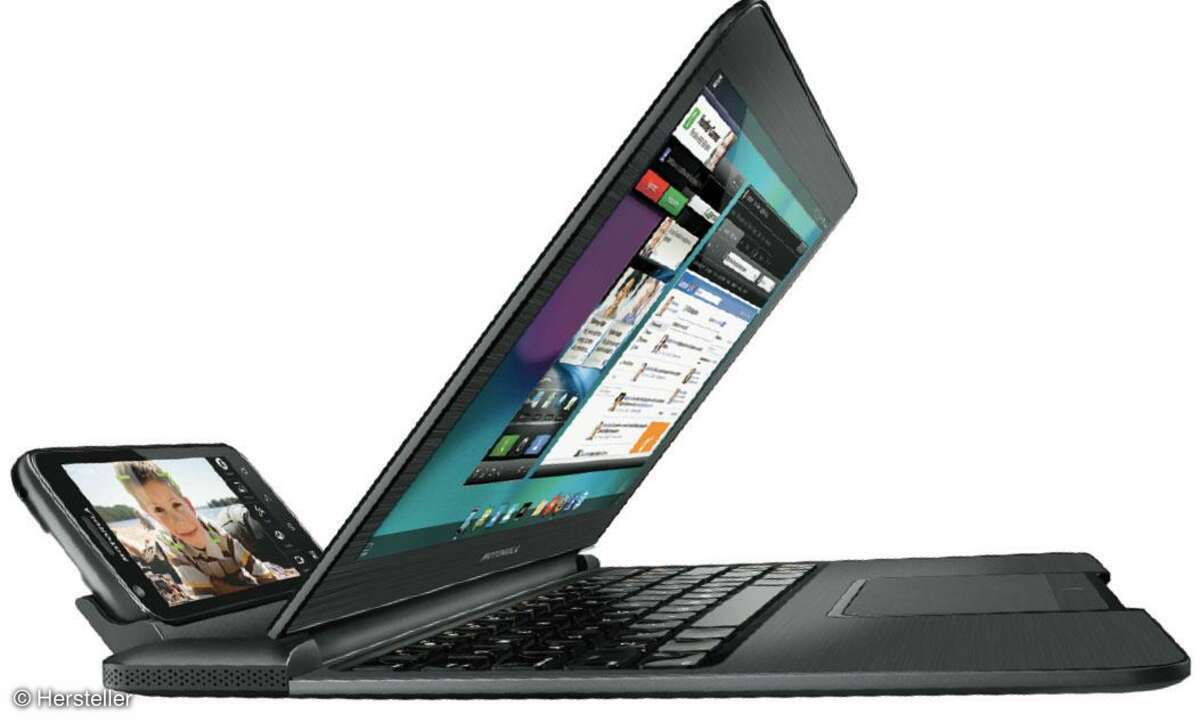 Herzstück: In Verbindung mit dem optionalen Lapdock wird das Atrix zum vollwertigen Netbook.