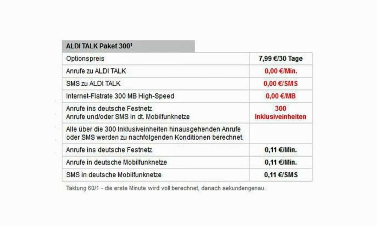 Aldi Talk Paket 300