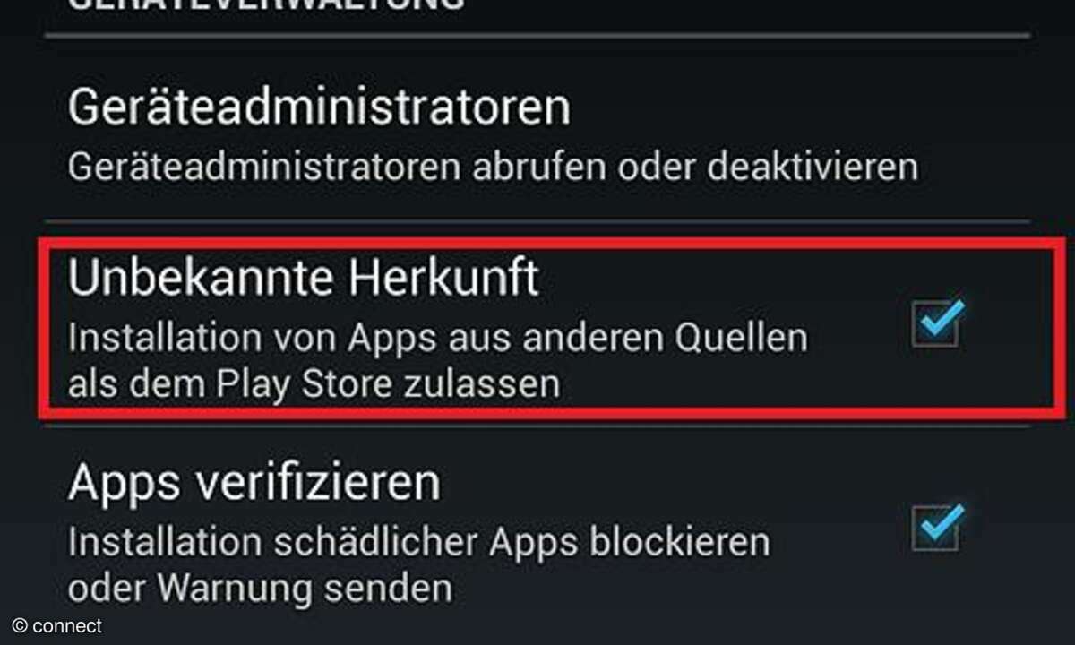Andere App-Quellen zulassen