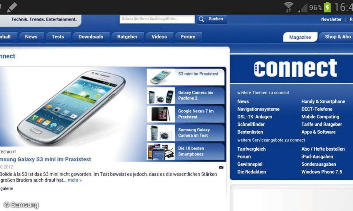 Samsung Galaxy Note 2: Browser