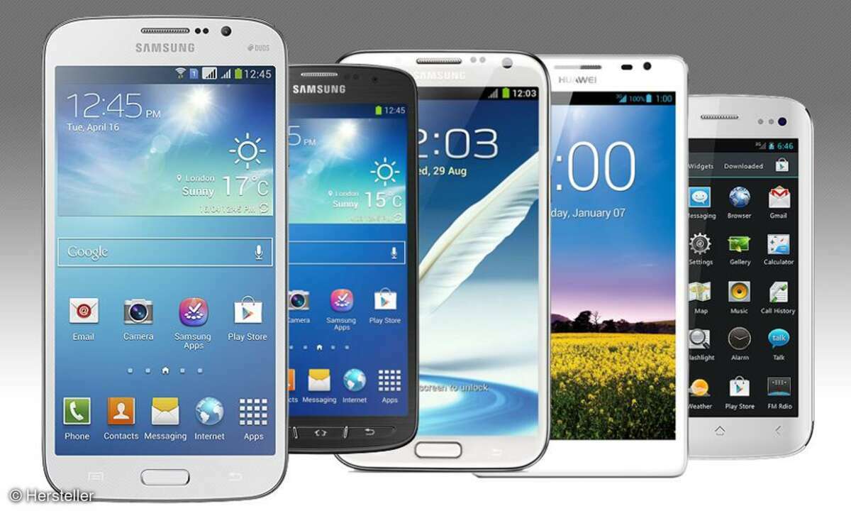 Samsung Galaxy S4, Sony Xperia Z, Asus Padfone, Samsung Note 2