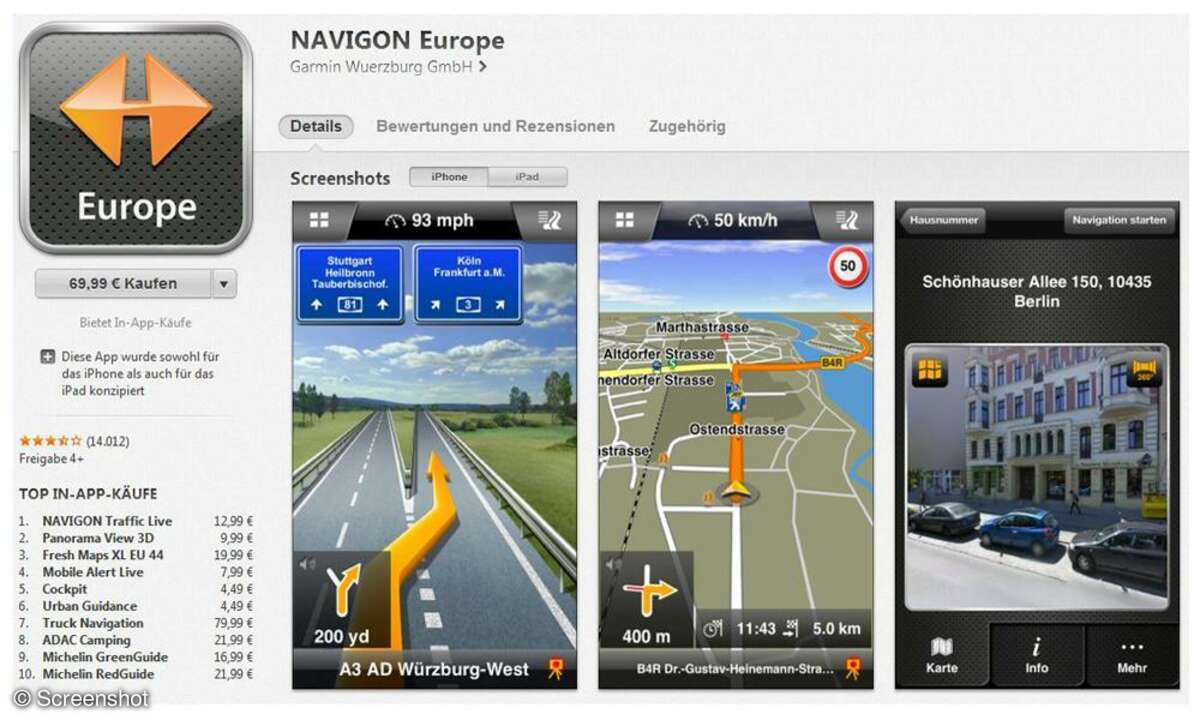 Navigon für IOS