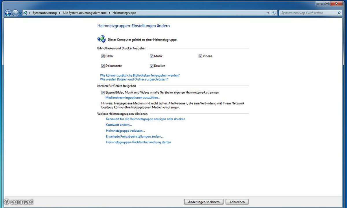DLNA Heimnetz Freigaben