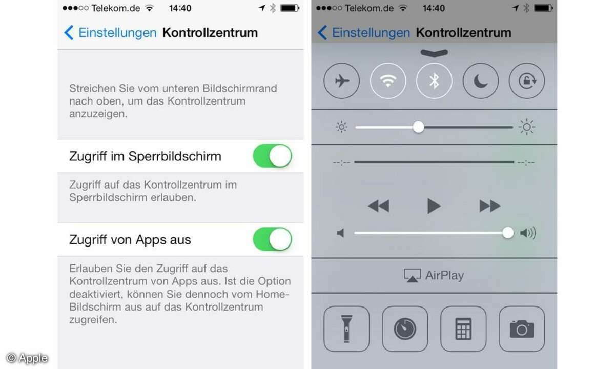 Apple, iOS7, konfigurieren, Screenshot
