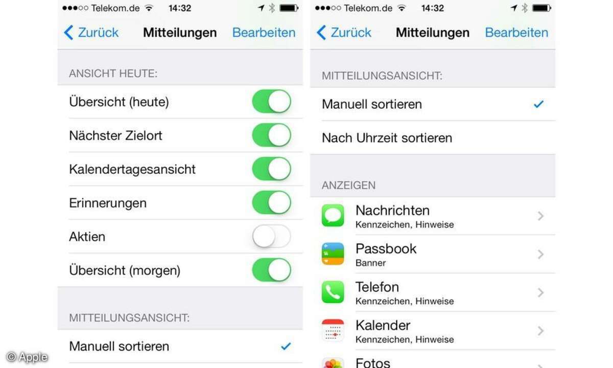 Apple, iOS7, konfigurieren, Screenshot
