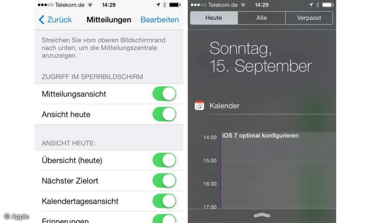Apple, iOS7, konfigurieren, Screenshot