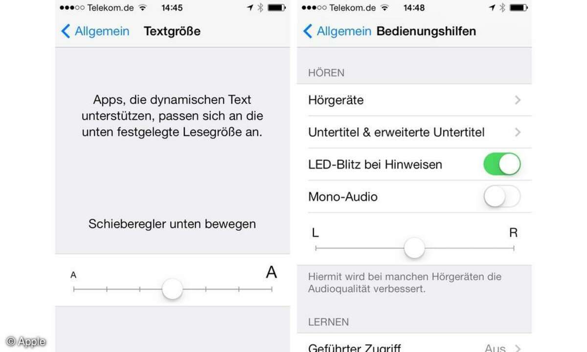 Apple, iOS7, konfigurieren, Screenshot