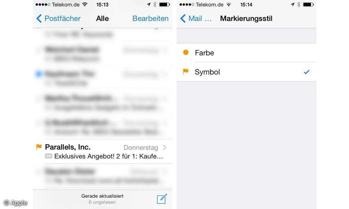 Apple, iOS7, konfigurieren, Screenshot