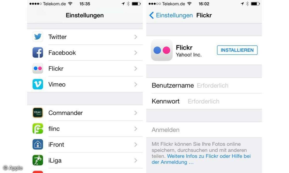 Apple, iOS7, konfigurieren, Screenshot