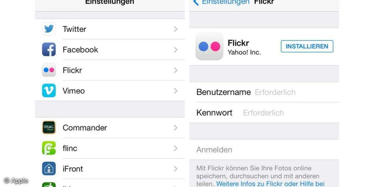 Apple, iOS7, konfigurieren, Screenshot