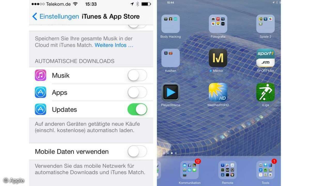 Apple, iOS7, konfigurieren, Screenshot