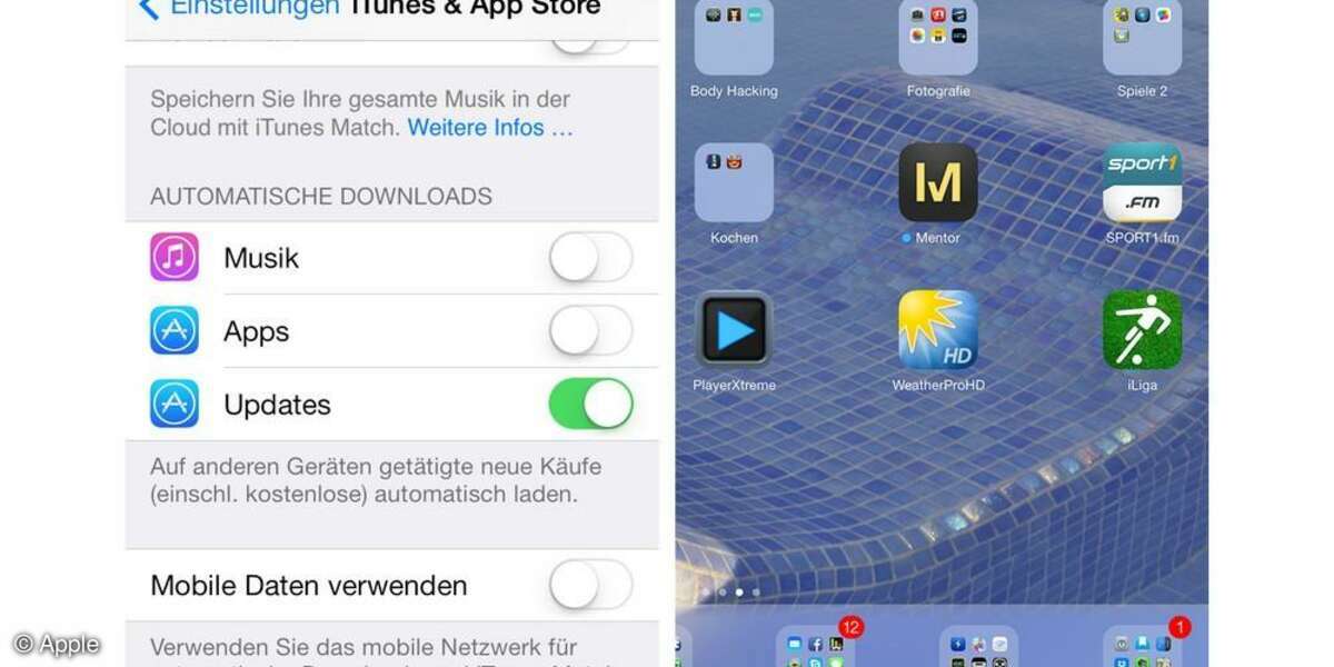 Apple, iOS7, konfigurieren, Screenshot