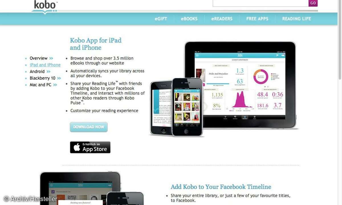 Kobo App für iPad und iPhone