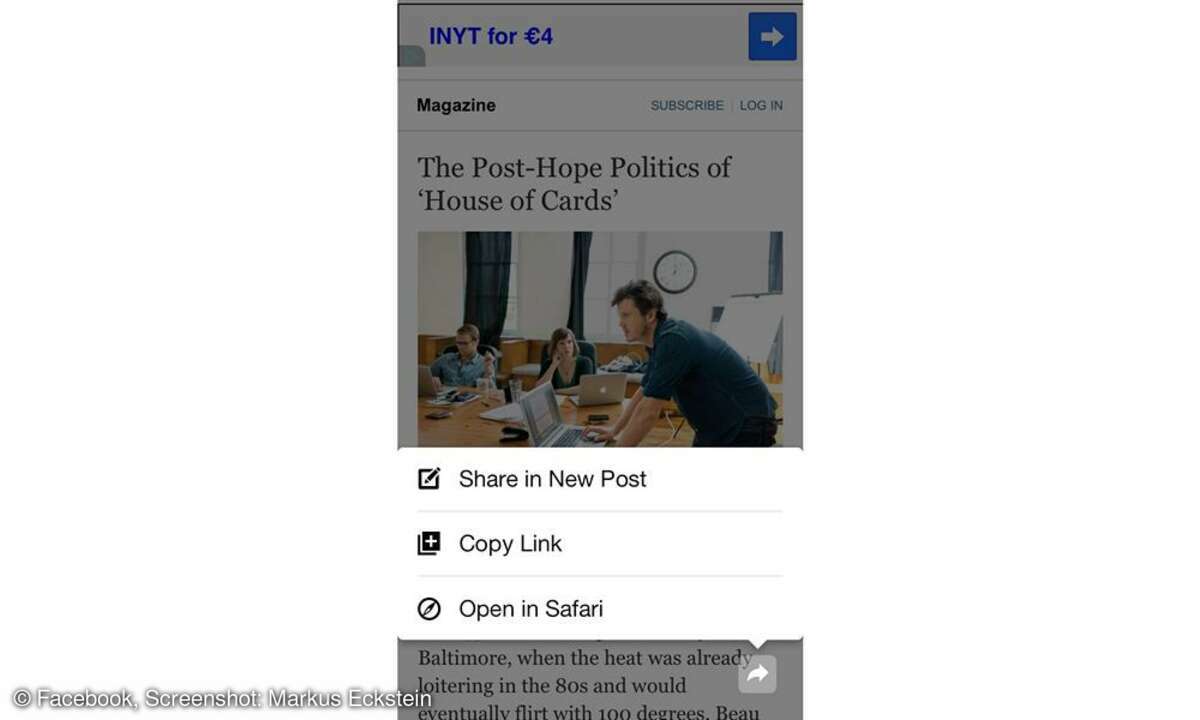 Facebook Paper, Screenshot