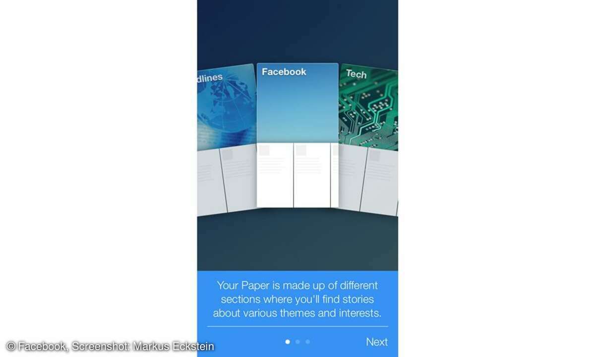 Facebook Paper, Screenshot
