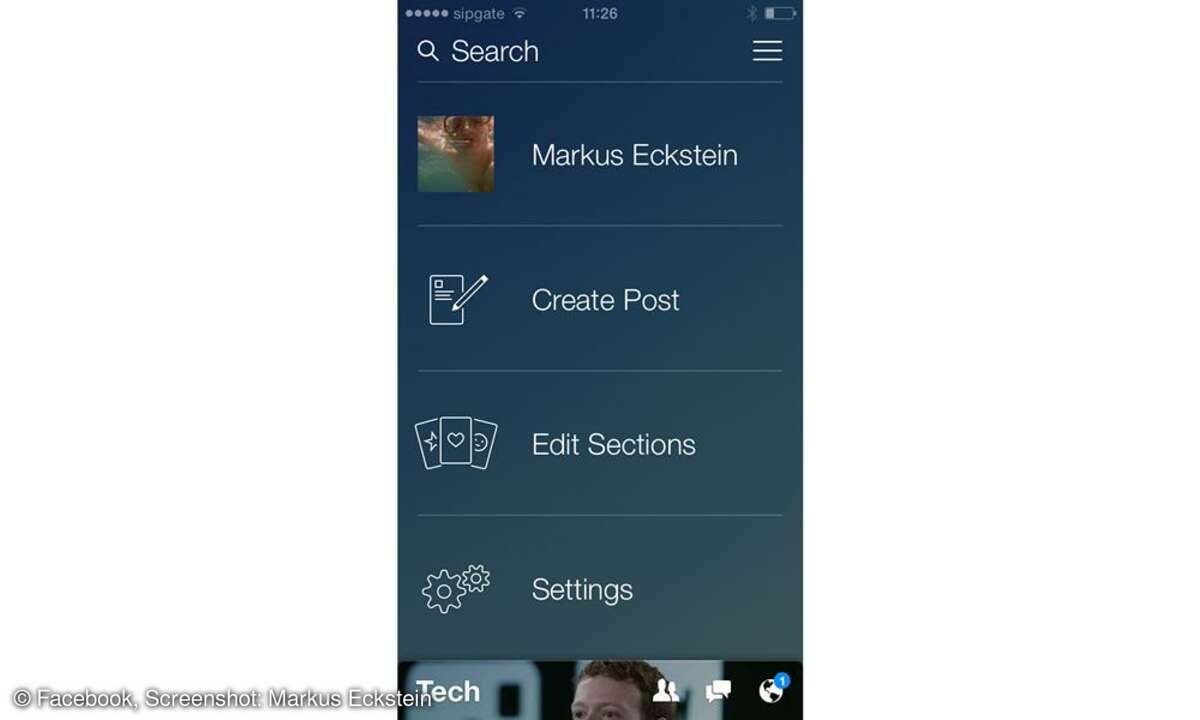 Facebook Paper, Screenshot