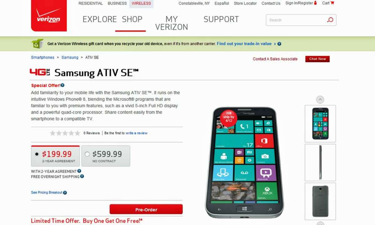 Samsung Ativ SE,Verizon