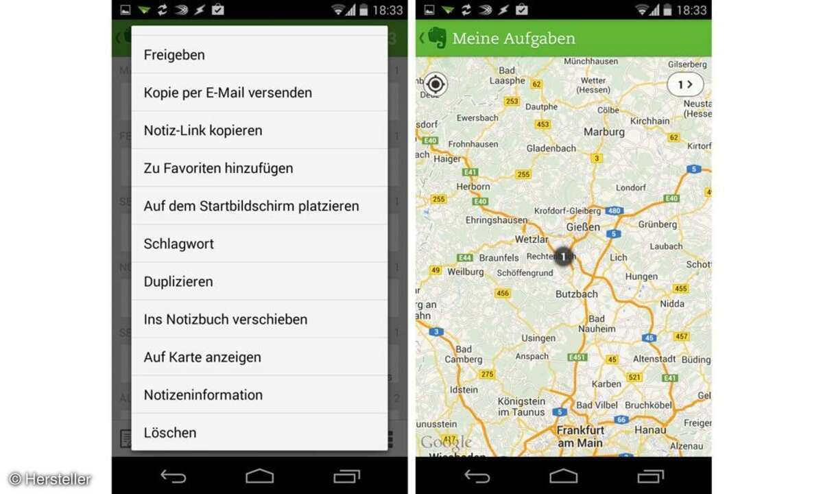 Evernote Urlaubsreisen