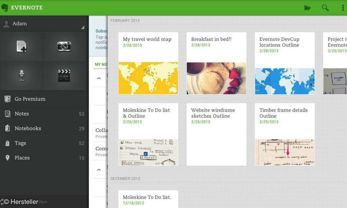 Evernote Projekte