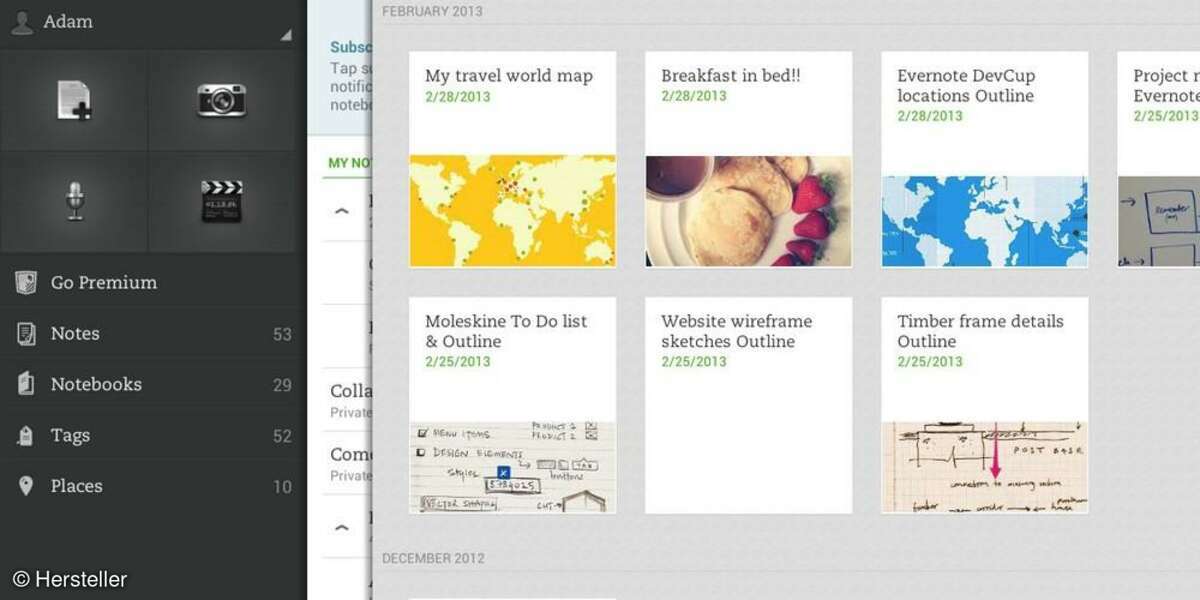 Evernote Projekte