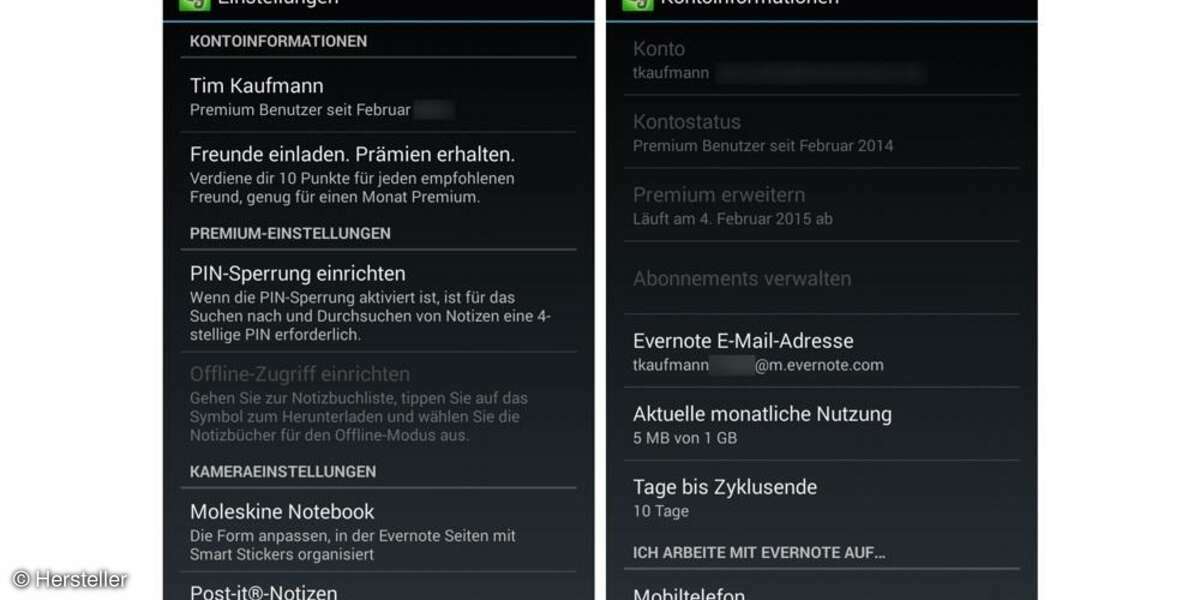 Evernote E-Mails